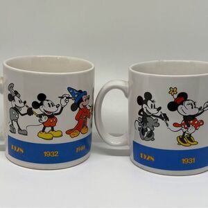 Vintage Mickey and Minnie Coffee Mug Set